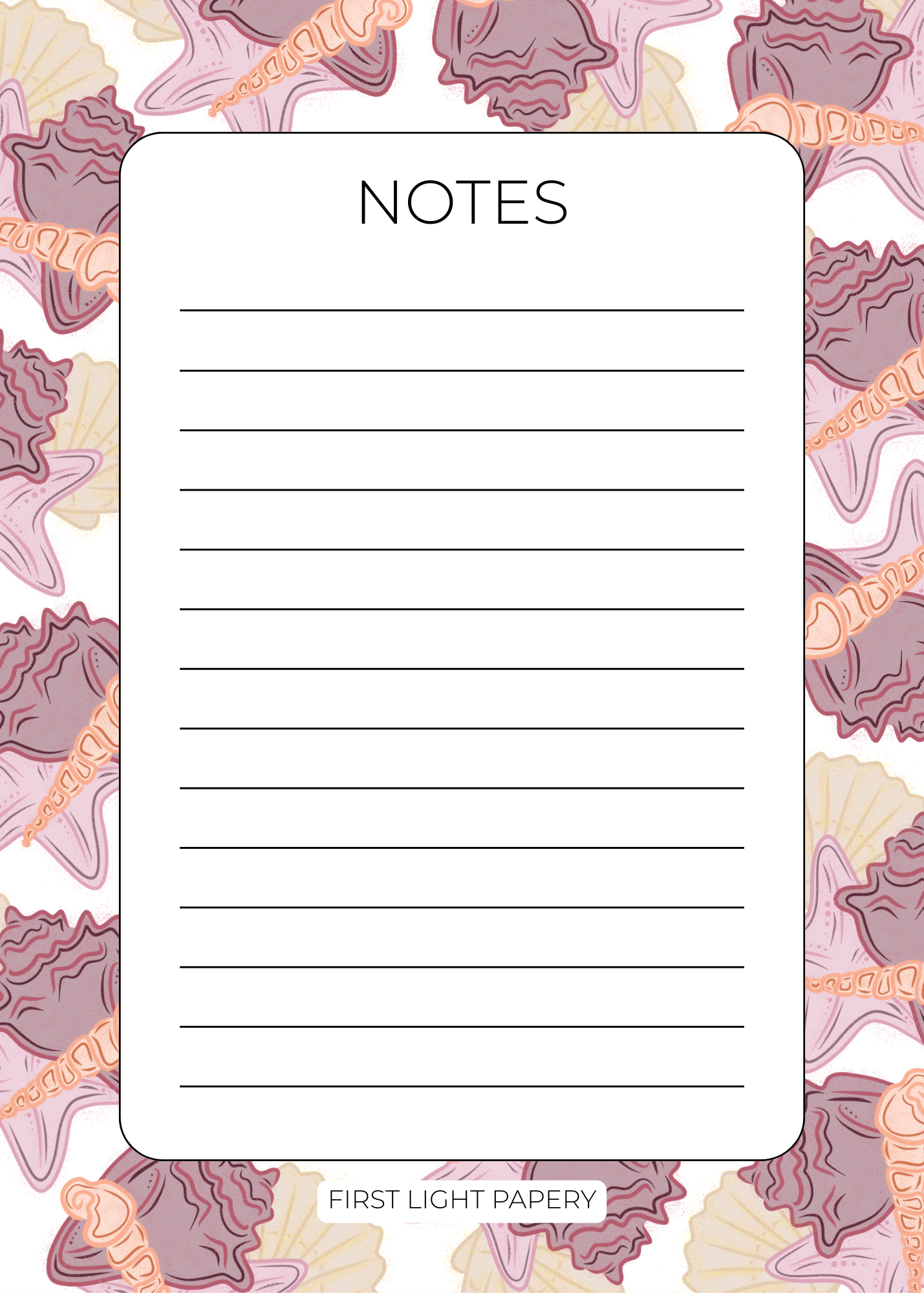 Seashell Notes Notepad | 5x7