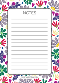 Colorful Floral Notes Notepad | 5x7