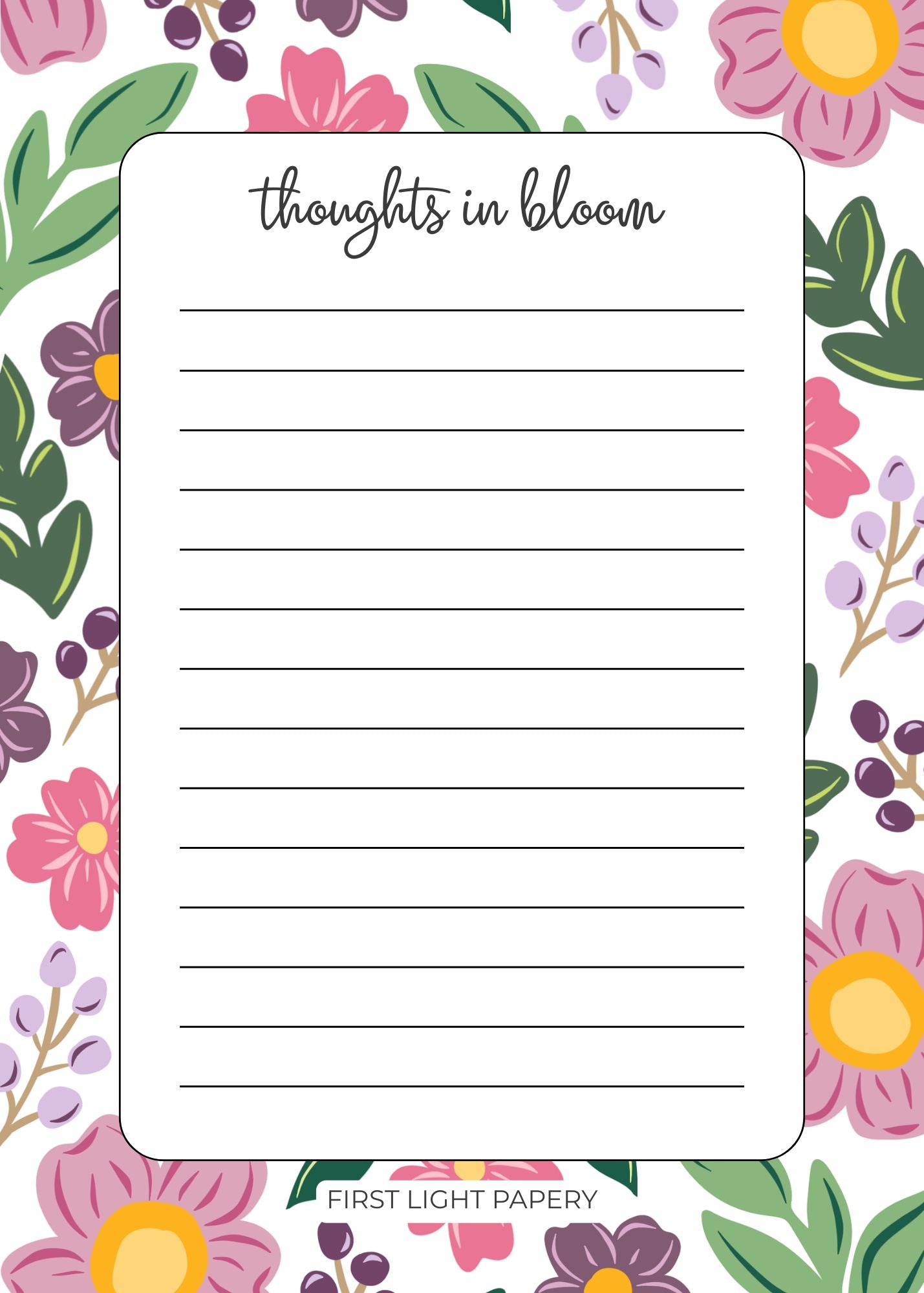 Thoughts in Bloom Notepad | 5x7