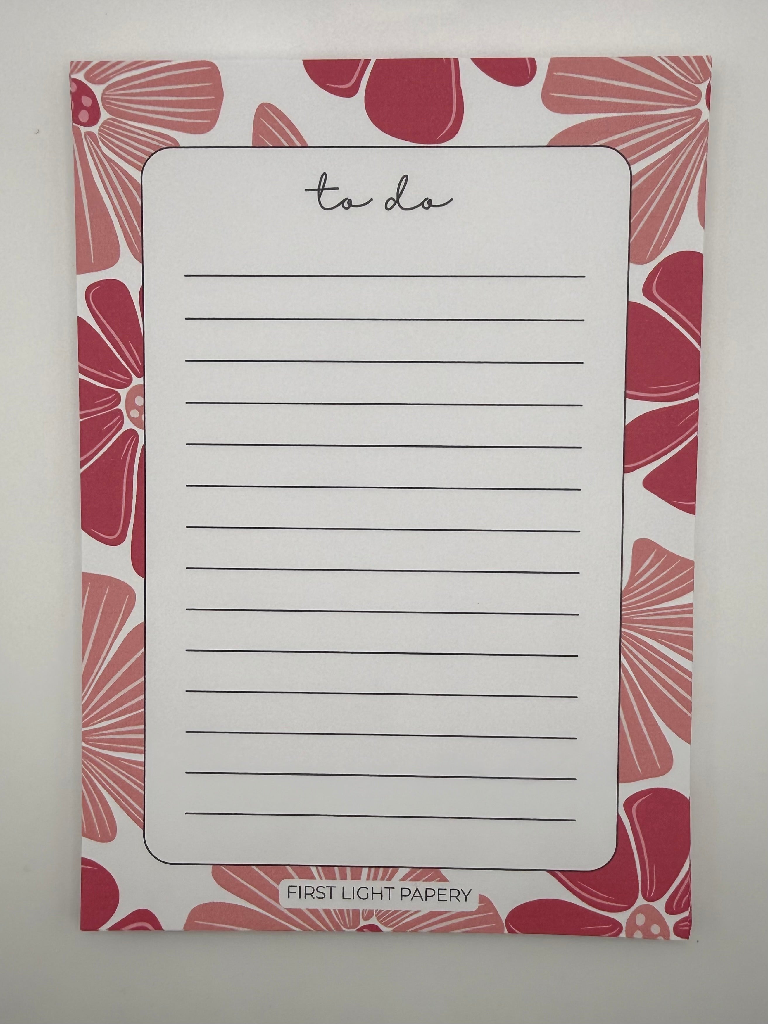 Floral To Do Notepad | 5x7